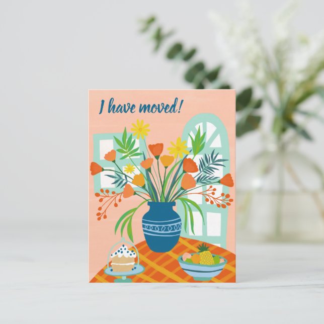 Postal HE MOVIDO Floral Bouquet Nueva Cuta De Dirección D (Anverso de pie)