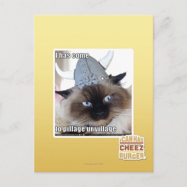 Postal He venido a saquear nuestra aldea (Anverso)