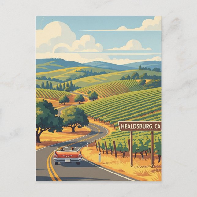 Postal Healdsburg California Travel (Anverso)