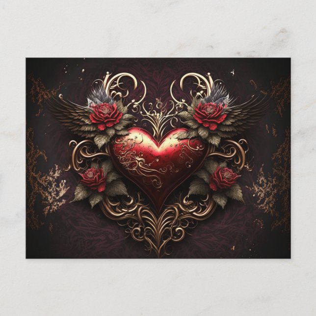 Postal Heart de diseño encantador (Anverso)
