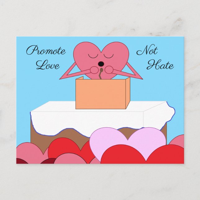 Postal Heart Giving a Speech About Love: (Anverso)
