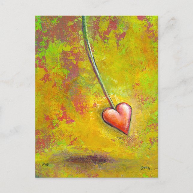 Postal Heart in Motion - arte divertido de pintura contem (Anverso)