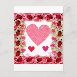 Postal Heart Ladybugs