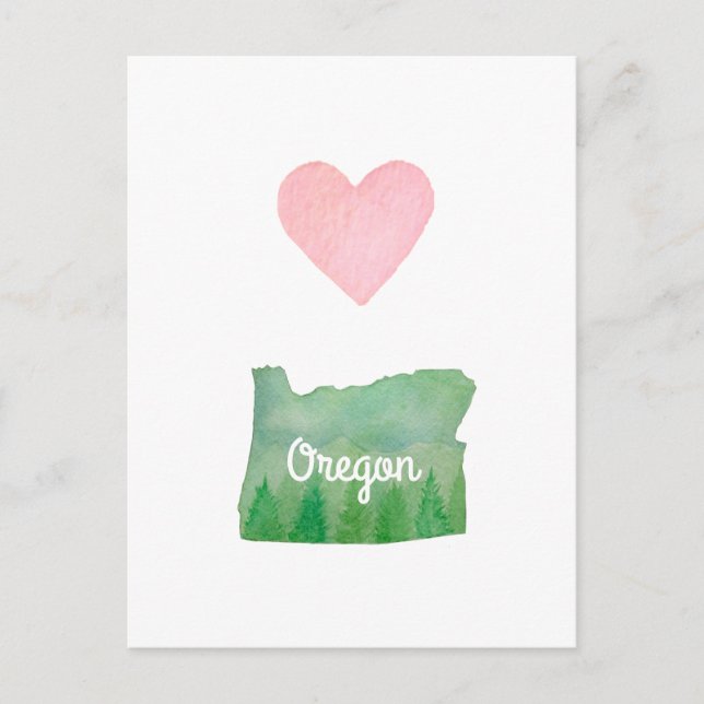 Postal Heart (Love) Oregon State Green Valley (Anverso)
