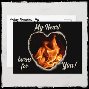 Postal Heart on Fire Fotografía llama a los Black Valenti