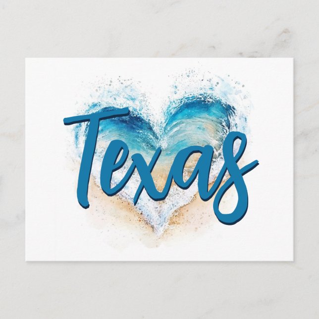 Postal Heart Wave Texas Beach (Anverso)
