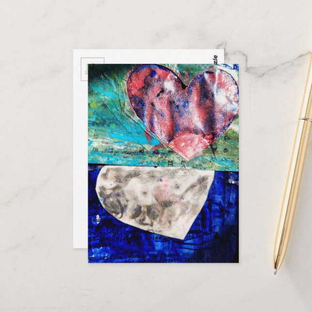 Postal Hearts Mixed Media (Anverso/Reverso In Situ)