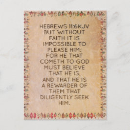 Postal Hebreos 11:6 KJV Biblia Verse Memory Card