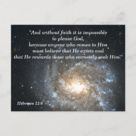 Postal Hebreos 11:6 Versículo de la Biblia Cristiana Tarj