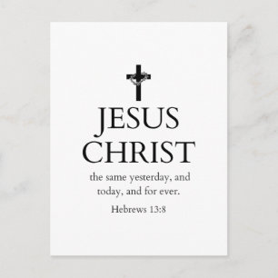 Postal Hebreos 13:8 KJV Jesucristo Siempre Versículo Bíbl