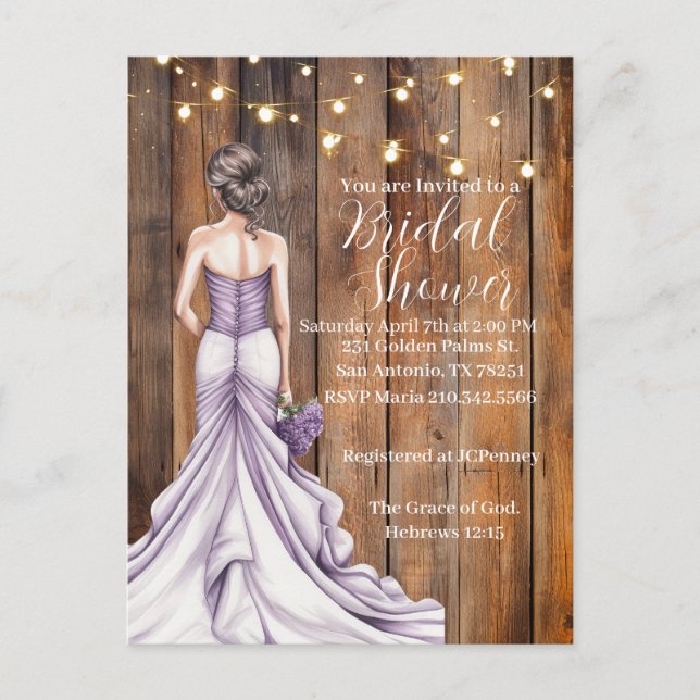 Postal Hebrews 12:15 Graceful Bridal Shower Invitation (Anverso)