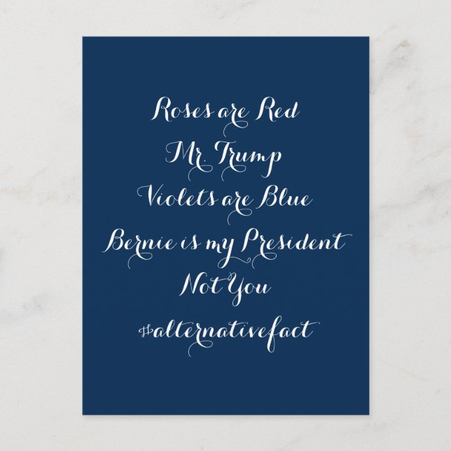 Postal Hecho alternativo: Bernie es mi presidente (Anverso)