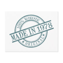 Hecho en 1978 Logotipo de sello de goma redondo de