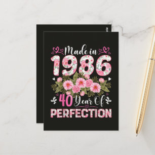 Postal Hecho En 1986 40 Años De Perfección Floral