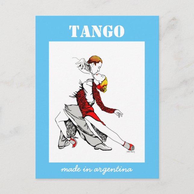 Postal Hecho en Argentina Tango (Anverso)