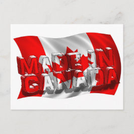 Postal Hecho en Canadá (fondo de la bandera)