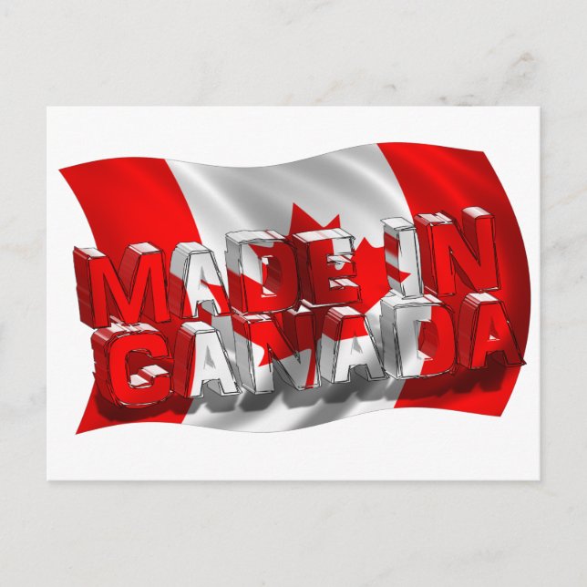 Postal Hecho en Canadá (fondo de la bandera) (Anverso)