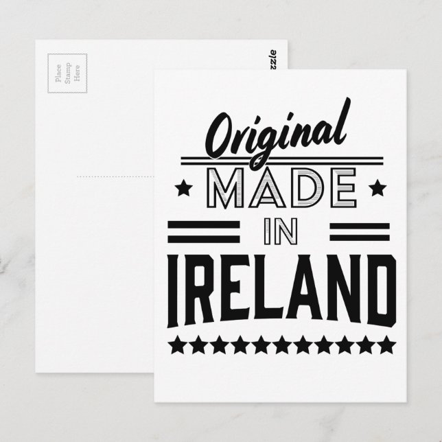 Postal hecho en Irlanda hermoso logo retro. (Anverso / Reverso)