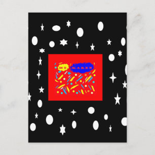 POSTAL HECHO PARA KAREN ROJO Y BLANCO NEGRO NOMBRADO