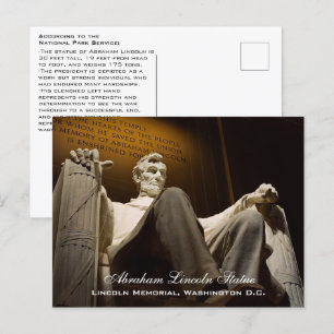 Postal Hechos de la estatua de Abraham Lincoln, Washingto