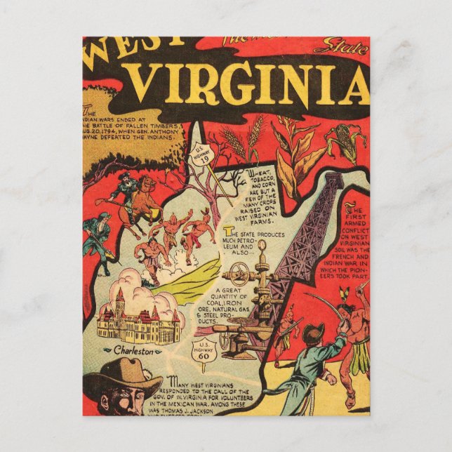 Postal Hechos de Virginia Occidental (Anverso)