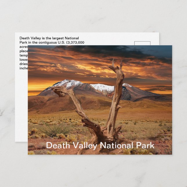 Postal Hechos del Parque Nacional del Valle de la Muerte (Anverso / Reverso)