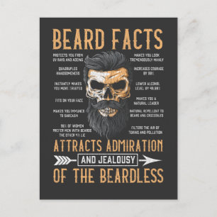 Postal Hechos divertidos de barba barba hombre mostache H