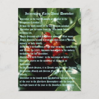 Postal Hechos Interesantes Sobre Diciembre