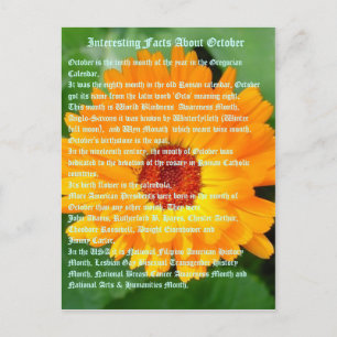 Postal Hechos Interesantes Sobre Octubre