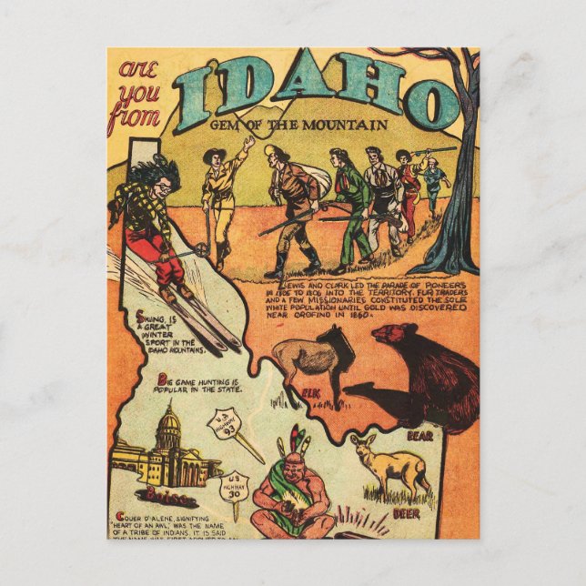 Postal Hechos Sobre Idaho (Anverso)