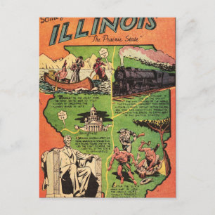 Postal Hechos sobre Illinois en el estado de Pairie