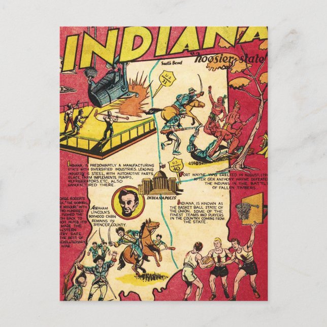 Postal Hechos sobre Indiana (Anverso)