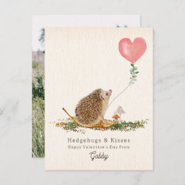 Postal Hedgehog Abrazos y besos en el aula de San Valentí