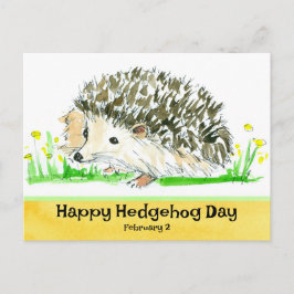 Postal Hedgehog Day Febrero 2 Fiestas Nacionales