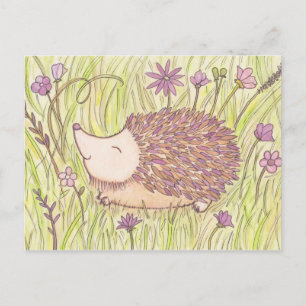Postal Hedgehog de la primavera animada