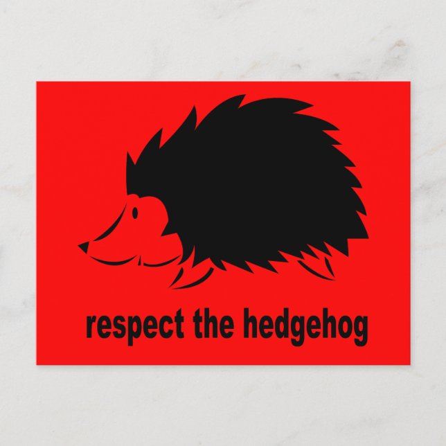 Postal Hedgehog - Respeto al erizo (Anverso)