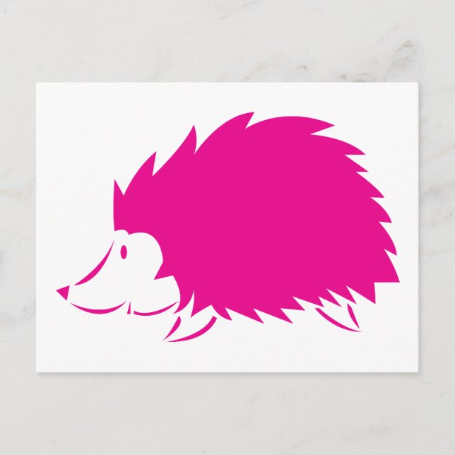 Postal Hedgehog rosa caliente (Anverso)