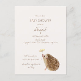 Postal Hedgehog Woodland Forest Baby Shower