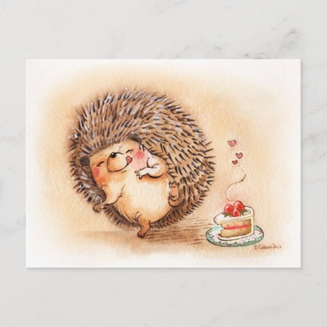 Postal ¡Hedgehog Yum! (Anverso)