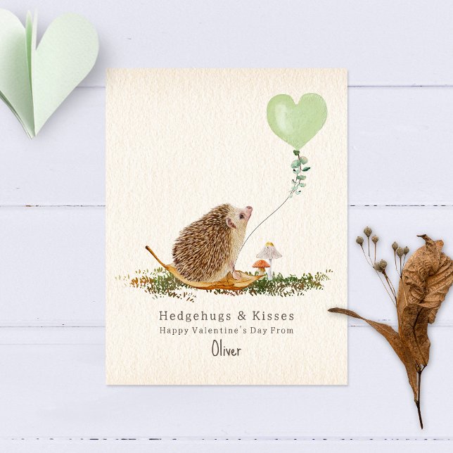 Postal Hedgehugs & Kisses Hedgehog Classroom Valentine (Subido por el creador)