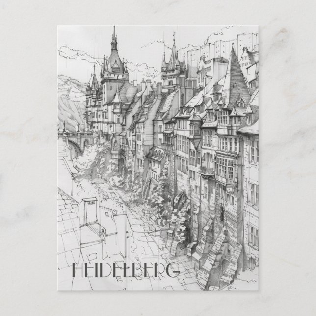 Postal Heidelberg Alemania Travel (Anverso)