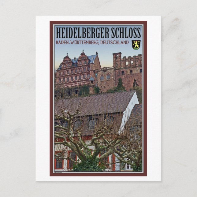 Postal Heidelberg - Castillo desde abajo (Anverso)