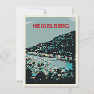 Postal Heidelberg y el río Neckar Alemania Ciudad románti