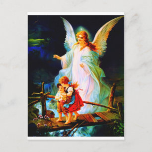 Postal Heiliger Schutzengel Guardian Angel and Children