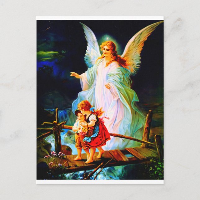 Postal Heiliger Schutzengel Guardian Angel and Children (Anverso)
