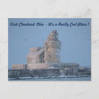Postal helada del faro (visita Cleveland)