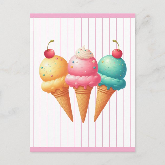 Postal Helado colorido (Anverso)