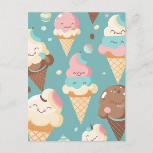 Postal Helado colorido lindo (Anverso)