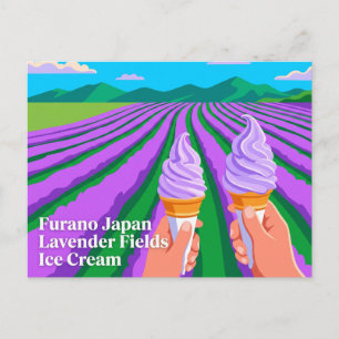 Postal Helado de Campos de Lavanda de Furano Japón