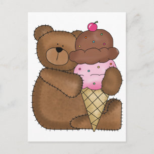 Postal Helado de chocolate Teddy